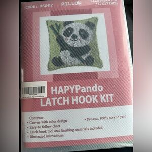 Latch Hook Kit Panda With Bamboo Pillow Latch Hook Pillow Kit 17”x17”